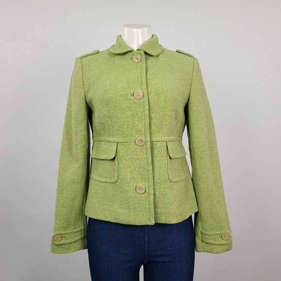 Banana Republic Green Wool Military Inspired Jacket Size S - Picture 1 of 16